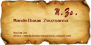 Mandelbaum Zsuzsanna névjegykártya