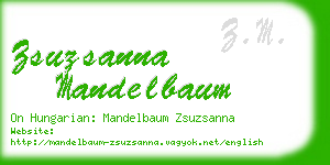 zsuzsanna mandelbaum business card